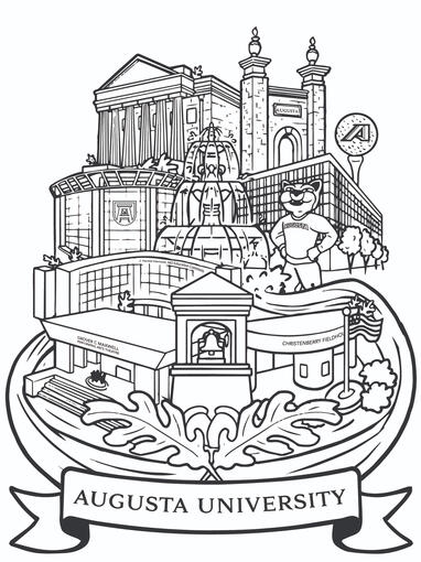 Augusta University Landmark Illustration